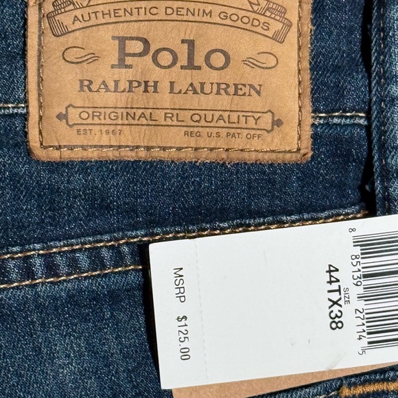 NWT Polo Ralph Lauren The Parkside Active Taper Coolmax Mens Blue Jeans 44Tx38 - Picture 5 of 8